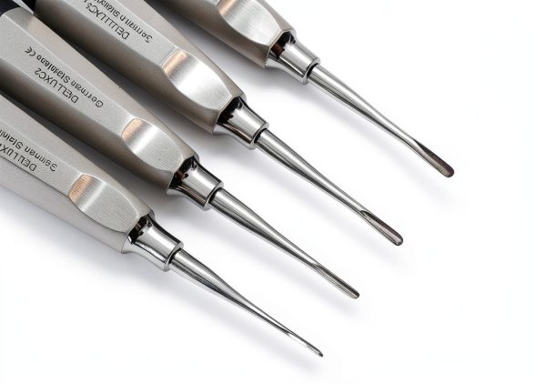 German Grade Dental Elevator Set by CYNAMED 4-Piece Curved 1.5-4 mm-3