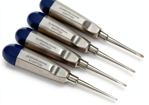 German Grade Dental Elevator Set by CYNAMED 4-Piece Curved 1.5-4 mm-0