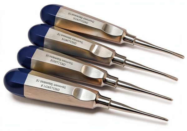 German Grade Dental Elevator Set by CYNAMED 4-Piece Curved 1.5-4 mm-4