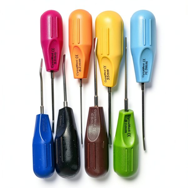 Dental Elevators WSI 8-Piece Set Color-Coded Handles Angled-0